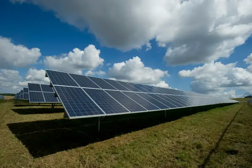 Solar panels at a solar farm