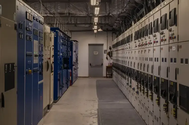 Electrical control panels in an industrial plant
